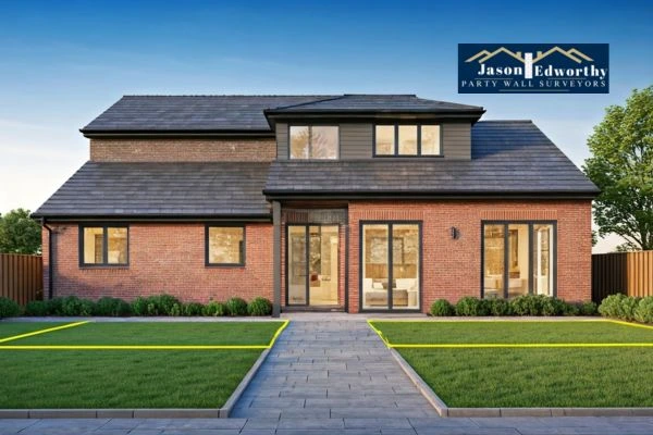 Home extension focusing on boundary line Swadlincote